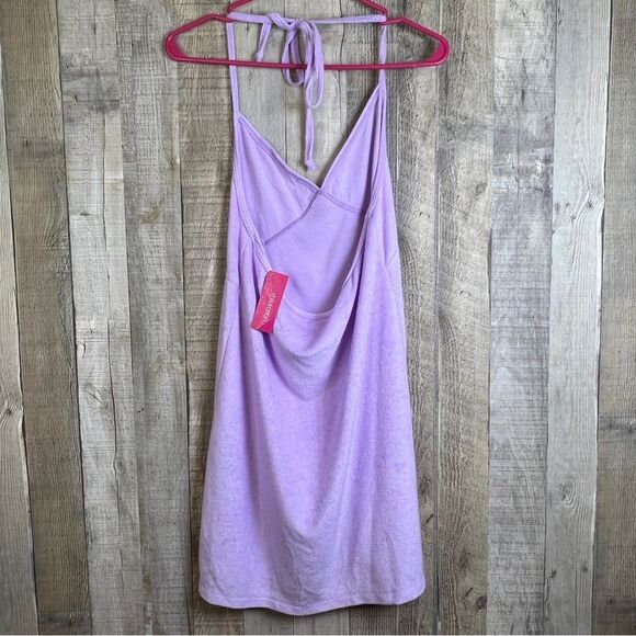 Xhilaration Medium Terry Cloth V-Neck Backless Tie Neck Dress New With Tags - Picture 2 of 8
